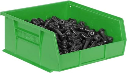 Akro-Mils 30235 AkroBins Plastic Storage Bins, 11"x11"x5", Green, 6-Pack | Space-Saving Stackable Bins for Garage, Pantry, Craft Organization - color: Green