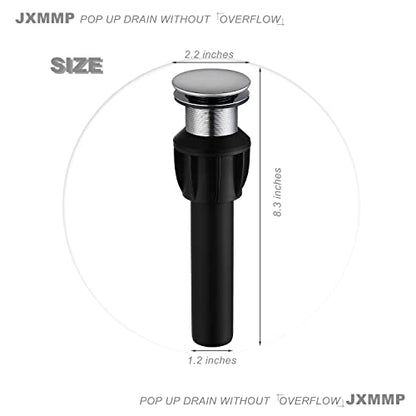 Vessel Sink Faucet Brushed Nickel, JXMMP Bathroom Sink Faucets Without Overflow Pop Up Drain and Water Faucet Supply Lines, Stainless Steel SpotShield Bathroom Faucet for Sink 1 Hole, JXM1001BN - color: Brushed Nickel, size: Tall Faucet