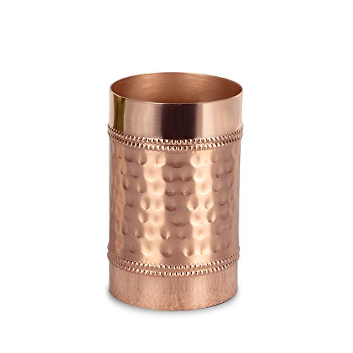 nu Steel Hudson Copper Decorative Stainless Steel Tumbler Cup for Bathroom Vanity Countertops for Rinsing,Drinking,Storing Dental Accessories and Organizing Makeup Brushes,Eye Liners-Copper (HSC5H)
