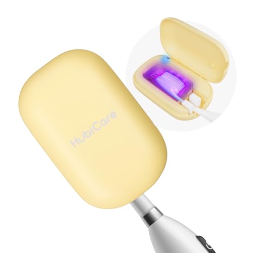HubiCare Toothbrush Case, Spring Pastel Color Portable Mini Toothbrush Covers with Holder, Rechargeable Travel Home Toothbrush and Holder, Cleaner Case for All Electric & Manual Toothbrushes (Yellow) - color: Yellow