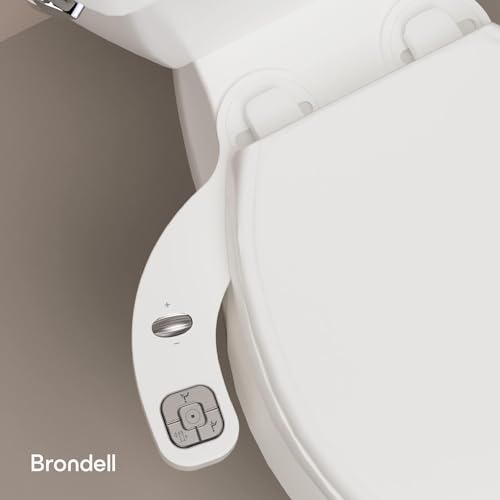 Brondell FSP-250 FreshSpa Thinline Precision Essential Bidet Attachment for Toilet Seats with Adjustable Water Pressure, Side Arm Control, Thin Profile, White (Dual Nozzles) - style: Dual Nozzle