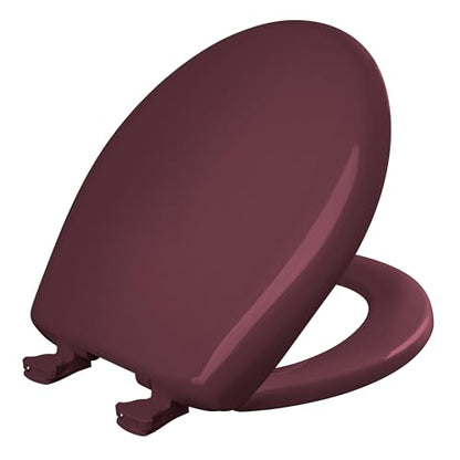Bemis Classic Colors Slow Close Toilet Seat, Easy Clean Hinges and Durable Plastic Seat, Made in USA, Round, Loganberry - color: Loganberry, size: Round
