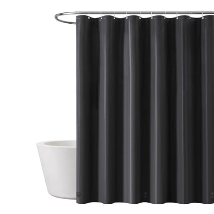 LONDON FOG 8G PEVA Shower Liner with Metal Grommets 1-Piece Standard Shower Curtain in Black, 70 x 72, PEVA, Adult, All Season, Oeko-TEX Certified - color: Black