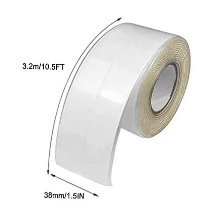 TOUSEA Clear 1.5"x10.5ft Self Adhesive Caulk Strip for Toilet, Tub, Kitchen | White or Clear Sealing Tape for Toilet, Tub, Sink, Bath Peel and Stick Backsplash - Renter Friendly, Easy Install - style: Clear-1.5IN-10.5FT-A