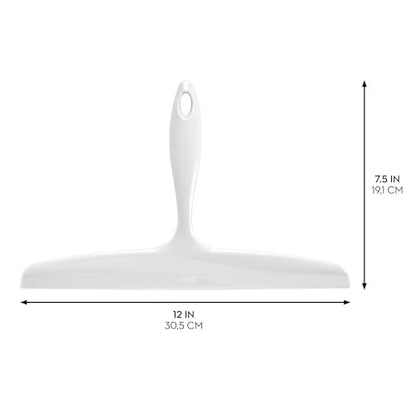 iDesign Bathroom Plastic Shower Squeegee, White | Wall Hook Included - color: White, style: Pack of 1
