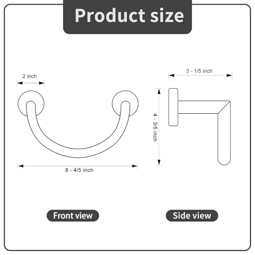 HouseAid Stainless Steel Towel Ring for Bathroom, Hand Towel Holder, Modern Semi-Circular Hand Towel Rack, Wall Mounted, Matte Black - color: Matte Black