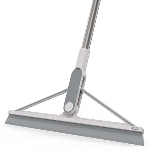 KOLLIEE Floor Squeegee Broom Rubber Window Squeegee for Floor 61" Long Handle Adjustable Floor Wiper for Concrete Tile Shower Bathroom Water