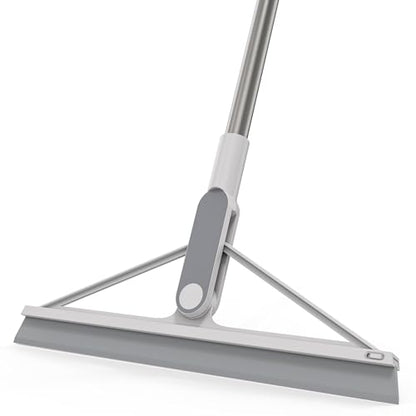 KOLLIEE Floor Squeegee Broom Rubber Window Squeegee for Floor 61" Long Handle Adjustable Floor Wiper for Concrete Tile Shower Bathroom Water