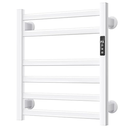 Electric Towel Warmer Wall Mounted, Heated Towel Rack with Intelligent Timer & Temperature Control, Plug-in or Hardwired, Left/Right Compatible, 21 Inch, White - color: White, size: 21 Inch