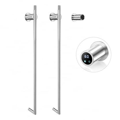 Bathroom Heated Towel Rack, Chrome Towel Warmer,2Bars,110V | Smart Touch Control, Wall Mounted, Concealed Hardwired, Stainless Steel, Dry Towels in Modern Bathrooms, Space-Saving Design - color: Chrome-2 Bars