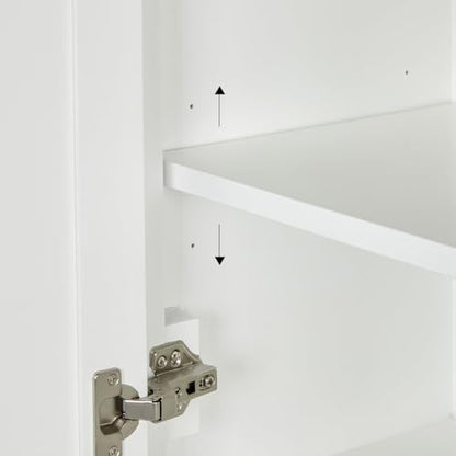 ARIEL Cambridge Bathroom Storage Cabinet - Solid Hevea Wood and Fully Assembled for Long-Lasting Durability and Sophisticated Finish, Freestanding Linen Bathroom Cabinet - 65”H x 20”W x 16”D, White - color: White, style: Cambridge