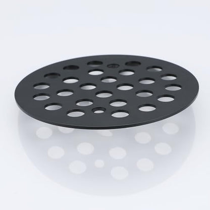 Round 4-1/4 Inch Screw-in Shower Drainer Cover Replacement 304 Stainless Steel Floor Drain Grate with Screws Black - color: Black