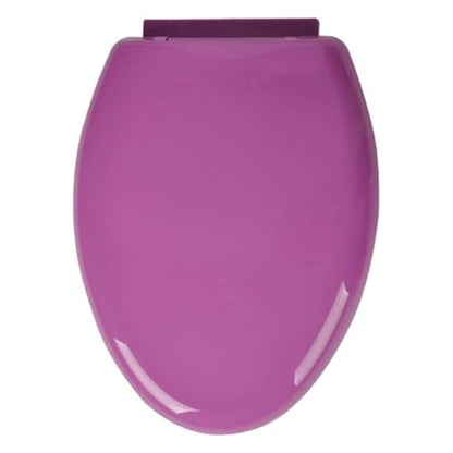 Quick Release Toilet Seat for Easy Cleaning - 18.5" Slow Close Detachable Toilet Seat for Standard Bowls, PP Material - color: Purple