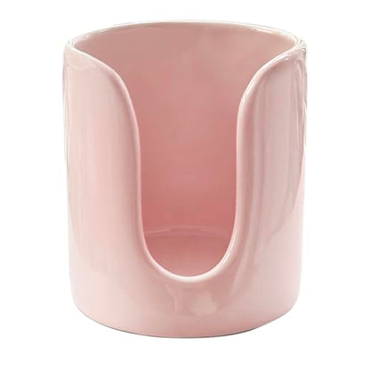 Ceramic Bathroom Cup Dispenser, 3 oz 4 oz Disposable Cups Holder, Small Mouthwash Cup Dispenser (Pink) - color: Pink