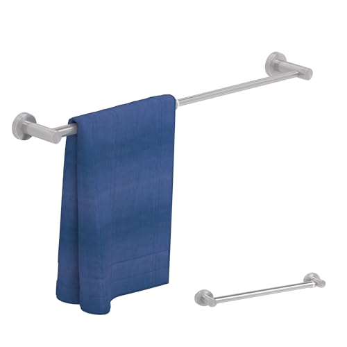 2 Pack Adjustable Towel Bar, HOMOTEK Economic Bathroom Towel Holder Rod from 12 Inch to 22 Inch Single Towel Racks, Wall Mount Towel Rail, Towel Hanger Hook for Kitchen(Brushed Stainless Steel) - color: Economical-brushed Stainless Steel, size: 2 Pack