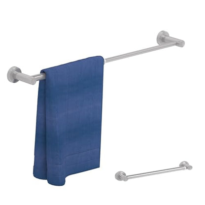 2 Pack Adjustable Towel Bar, HOMOTEK Economic Bathroom Towel Holder Rod from 12 Inch to 22 Inch Single Towel Racks, Wall Mount Towel Rail, Towel Hanger Hook for Kitchen(Brushed Stainless Steel) - color: Economical-brushed Stainless Steel, size: 2 Pack