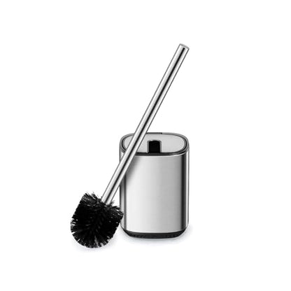 Toilet Brush and Holder Set Toilet Bowl Brush Stainless Steel Automatic Open lid Toilet Bowl Cleaner Brush Set Toilet Scrubber Kit Toilet Cleaning Brush for Bathroom - color: Stainless Steel