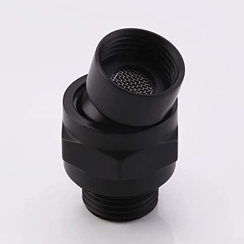 Brass Shower Ball Joint Connector, Biveah Black Shower Arm Swivel Adapter for Shower Head, KSB010B - color: Black