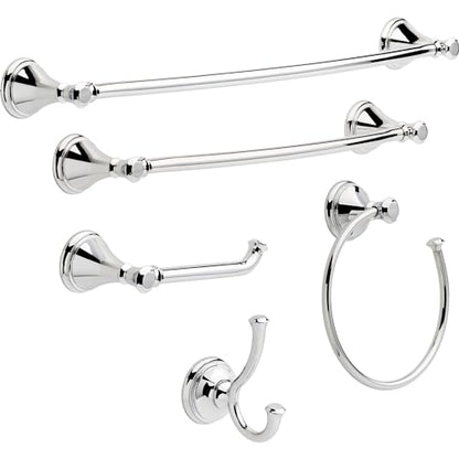 Delta Hand Towel Holder | Square Polished Chrome Ring for Hanging Towels in Kitchen, Bathroom | Cassidy Accessories
