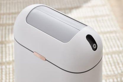 ELPHECO Bathroom Trash Can with lid 2.5 Gallon, Motion Sensor, White Golden | Waterproof Garbage Can, Automatic Waste Basket, Butterfly Lid, Plastic Garbage Bin for Bedroom and Office - color: White