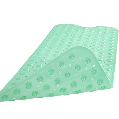 Bathtub and Shower Mats, Extra Long Non-Slip Bath Tub Mat 39 x 16 Inch, Machine Washable Bathmat with Suction Cups & Drain Holes for Bathroom Floor, Pale Green - color: Pale Green