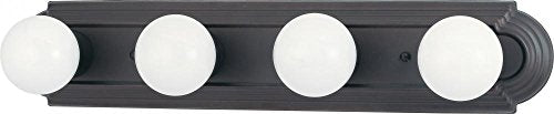 Nuvo 60/1285 Four Light Vanity Strip, Mahogany Bronze, 24-Inch, mahogany bronze / frosted glass, 4lt vanity strip - color: Bronze/Dark, size: 4Lt Vanity Strip