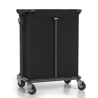 Hodonas Laundry Basket with Wheels, Rolling Laundry Hamper, 46 Gallons (170L), Removable and Machine Washable Liner, Steel Frame, Large Laundry Cart for Laundry Room, Bedroom, Bathroom, Dorm - Black - color: Black