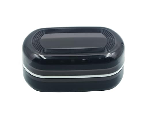 2 Pack Travel Soap Case Holder,Portable Soap Box with Draining Layer for Shower,Bathroom,Camping,Hiking,Gym (Black and White) - color: 2 Pack Black and White Soap Case