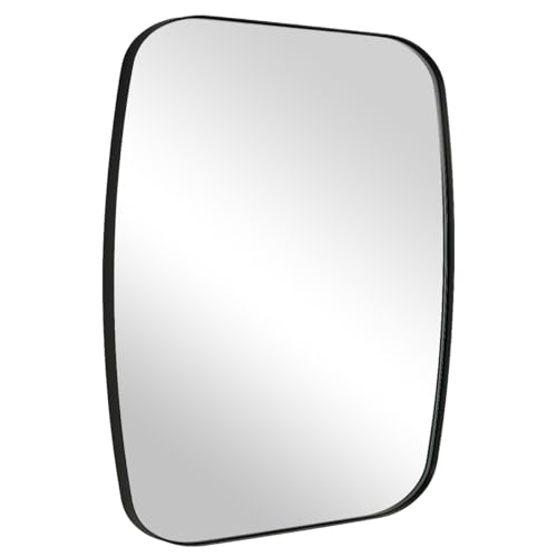 Black Oblong Mirror, 36x40 Inch Black Oval Mirror for Bathroom with Stainless Steel Metal Frame, Wall Mouned for Bathroom, Living Room, Entryway - color: Matte Black, size: 40"L x 36"W