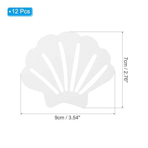 PATIKIL 12 Pcs Non Slip Bathtub Stickers, Anti Slip Shower Stickers Bathroom Shower Floor Decals Sea Shell Shape Cute Treads Tubs, White - color: White