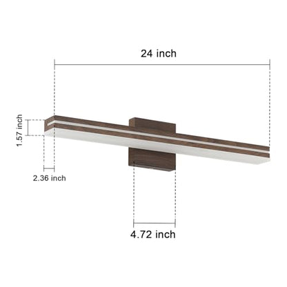 SineRise 24-Inch LED Modern Bathroom Vanity Light Bar, Brown Modern Acrylic Bathroom Wall Lighting Fixtures Over Mirror (Cool White 6000K) - color: Brown-Cool White, size: 24-Inch