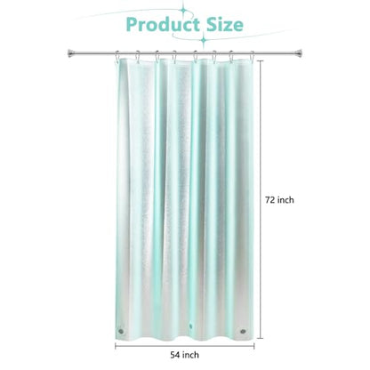 Seenus Teal Glitter PEVA Shower Stall Curtain 54 x 72 inch, Waterproof Plastic Sparkle Shower Curtain Liner with 3 Large Magnets, Dreamy Shimmery Narrow Bathroom Shower Curtain Aqua Green - color: Glitter Teal, size: 54"W x 72"L (Pack of 1)