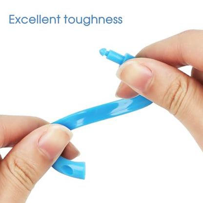 Light Blue Shower Curtain Hooks - 12 Pcs Circular Plastic Shower Curtain Rings for Bathroom - O Shaped Sky Blue Shower Hooks Rings for Shower Curtain Rod - color: Light Blue