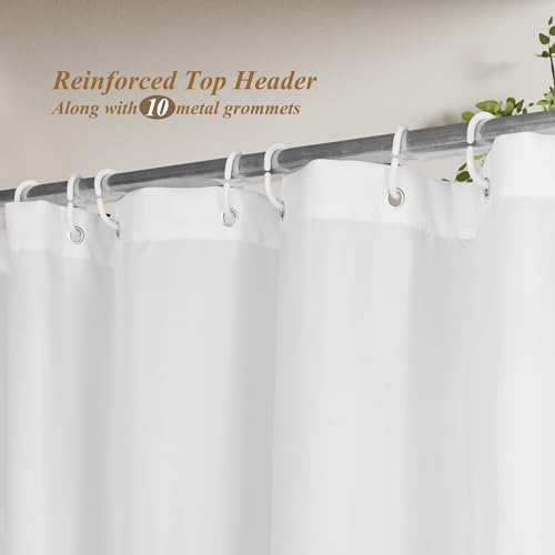 Mrs Awesome 54x78 Sustainable Shower Curtain Liner, Recycled Polyester Material, Eco Friendly, Non Plastic & Freon-Free Washable Stall Fabric Shower Curtain Liner with Magnets, 54" x 78", White - size: 54"W x 78"L (Pack of 1)