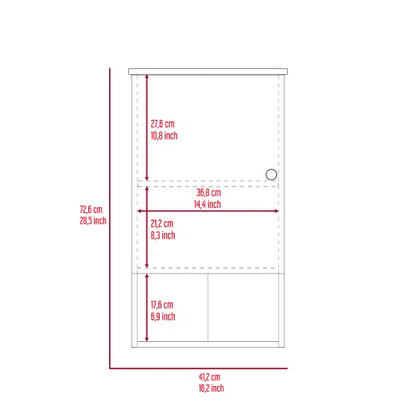 Kitchen Bathroom Wall Cabinet Medicine Cabinet, Garage or Laundry Room Wall Storage Cabinet, Single Door Linen Tower Bathroom Cabinet with Open Shelf, Light Grey - color: Light Gray