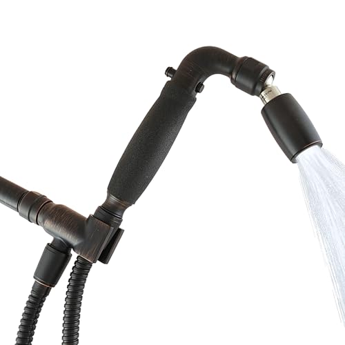 High Sierra® Solid Lead-Free Metal Handheld Shower Head, Trickle Valve, Includes 72” Flexible Stainless Steel Hose With Biofilm Resistant Silicone Inner Tube, Holder. Ultra Low Flow 1.25 GPM. Bronze - color: Oil Rubbed Bronze, size: 1.25 GPM