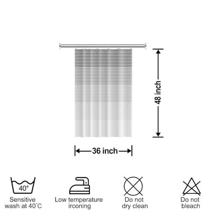 Boho White Gray Striped Small Bathroom Window Curtain 36" Wx48 L | Black Bohemian Geometric, Polyester Waterproof, Machine Washable, Kitchen Dishwasher Cabinet , Easy to Install with 6 Hooks - color: Grey, size: 36"W x 48"L (Pack of 1)