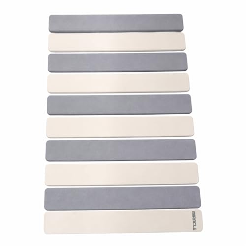 MIRACLE Foldable Stone Bath Mat 23.6 x 15.4 Inch Diatomaceous Earth Shower Mat for Wet Feet Quick Dry Water Absorbing Non-Slip Compact Easy Clean Gray and White
