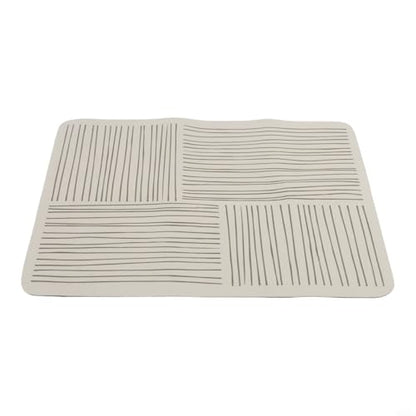 Diatomaceous Earth Kitchen Mat, Fast Absorbent Dish Drainer Pad with Non-Slip Rubber Backing for Countertop, Sink, Bathroom and Pet Feeding, Quick-Dry Water(A)