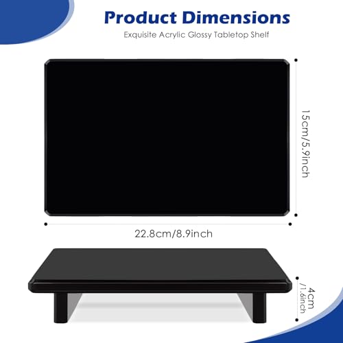 Large Black Acrylic Vanity Tray, Bathroom Countertop Organizer & Holder | 2-Pack, 12mm Thick, Raised Feet, Plant, Perfume & Cosmetic Display, Vanity, Nightstand, Desk, Sink & Kitchen Decor - size: Black-Large-9 x 5.9 x 1.5 inches