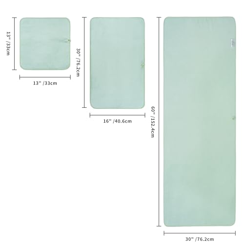 POLYTE 410 GSM Poly Blend Microfiber Quick Dry Bath Towel Set of 6 Pieces | 2-Body Towels, 2-Hand Towels, 2-Wash cloths, Oversize, Lint Free - color: Green