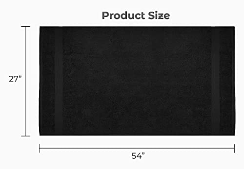 Luxury Bath Towels Set of 4 (27” x 54”) | Towels for Bathroom | Super Soft | Highly Absorbent Towels for Home, Spa, Gym (Black) - color: Black