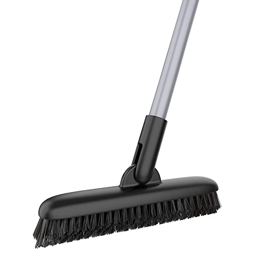 MR.SIGA Heavy Duty Grout Scrub Brush with Long Handle | Shower Floor Scrubber for Cleaning, Tile Scrub Brush with Stiff Bristles