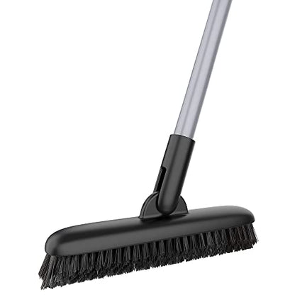 MR.SIGA Heavy Duty Grout Scrub Brush with Long Handle | Shower Floor Scrubber for Cleaning, Tile Scrub Brush with Stiff Bristles