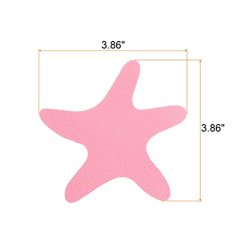 HARFINGTON 12pcs Non Slip Bathtub Stickers Bath Shower Floor 3.86" Anti-Slip Sticker Tape Starfish Style Decals for Bathroom Kitchen Bathtub Treads Stairs, Pink - color: Pink