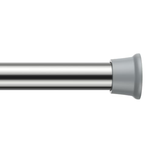 MEXAU 1 Pack Spring Tension Curtain Rod 31-62 In Silver Shower Curtain Rod | Adjustable Spring Tension Rods No Drilling for Window Closet Kitchen Wardrobe Bathroom, Non Slip Tension Rods ,7/8" Diameter - color: Silver-1P, size: 31-62 inch