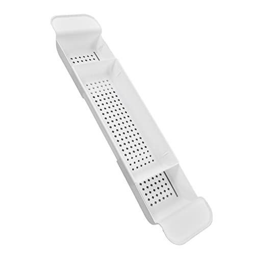 Hilitand Bathtub Caddy Tray, PP Expandable Bathtub Rack with Nonslip Grip, Wine Glass Holder and Phone Book Stand, Adjustable Bath Shelf for Tub and Kitchen Sink Use (White) - color: White