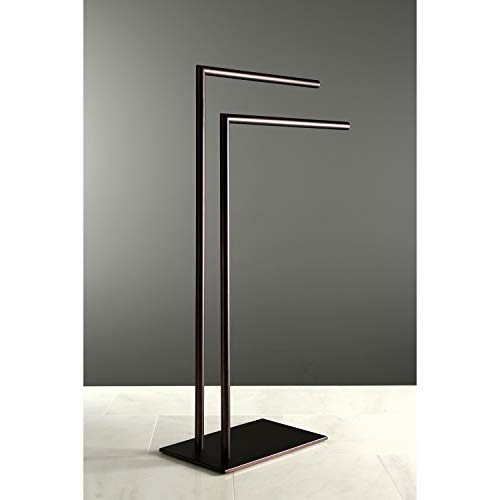 Kingston SCC8325 Pedestal 2-Tier Towel Rack, Oil Rubbed Bronze | Edenscape collection; 31-3/4" Freestanding; Solid steel construction; Corrosion-resistant finish; Easy assembly - color: Oil Rubbed Bronze