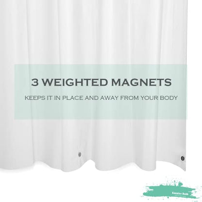 Frosted Plastic Shower Curtain Liner, 72x72 Inch Lightweight Translucent Plastic Bathroom Shower Showroom Inner Curtain with Rustproof Metal Grommet Holes and Weighted Magnets - color: A02-frosted, size: 72"W x 72"L (Pack of 1)