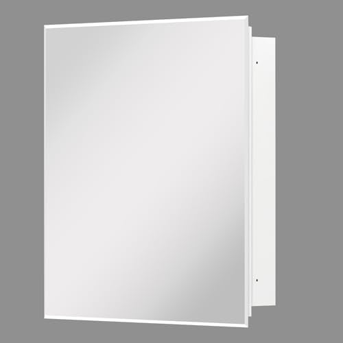 Medicine Cabinet, Rectangular Beveled Frameless Mirror Cabinet,Wall Mounted Cabinet for Bathroom Toilet Kitchen,Recess or Surface Mount,24x24 in - size: FMG-CM7005-2424